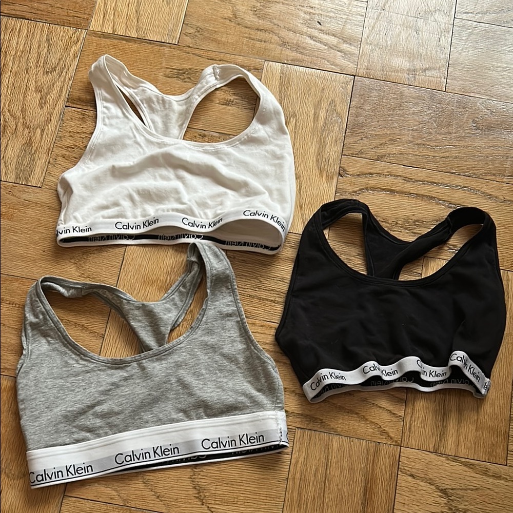 Calvin Klein Sports Bra Set - White, Black, Gray